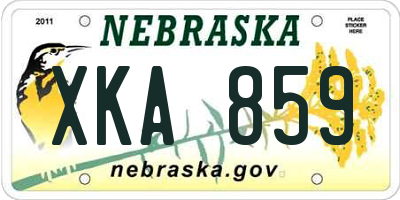 NE license plate XKA859