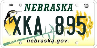 NE license plate XKA895