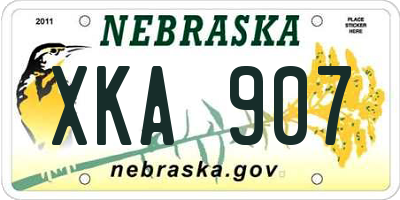 NE license plate XKA907