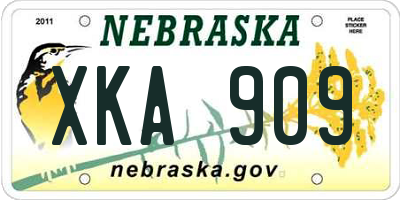 NE license plate XKA909