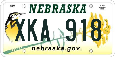 NE license plate XKA918