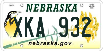 NE license plate XKA932