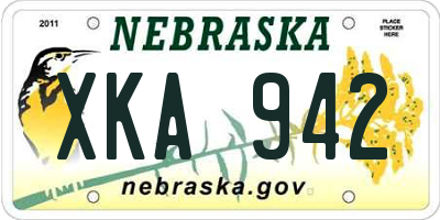 NE license plate XKA942