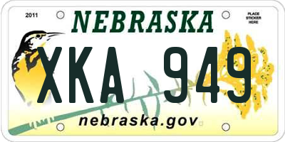 NE license plate XKA949