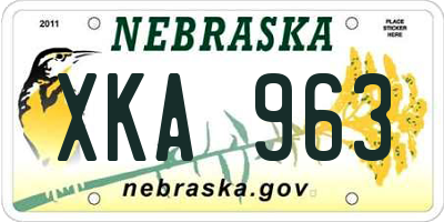 NE license plate XKA963