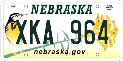 NE license plate XKA964