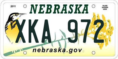 NE license plate XKA972