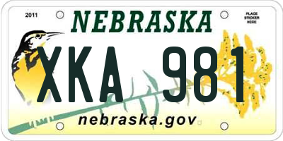 NE license plate XKA981
