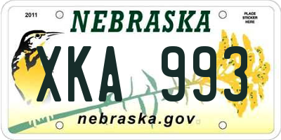 NE license plate XKA993