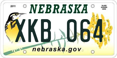 NE license plate XKB064