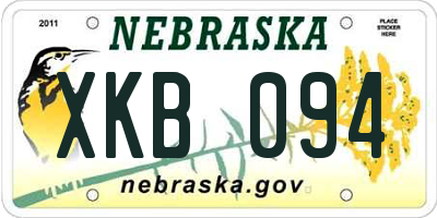 NE license plate XKB094