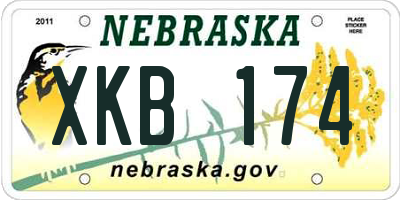 NE license plate XKB174