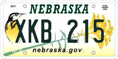 NE license plate XKB215
