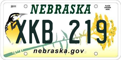 NE license plate XKB219