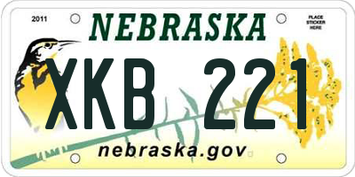NE license plate XKB221