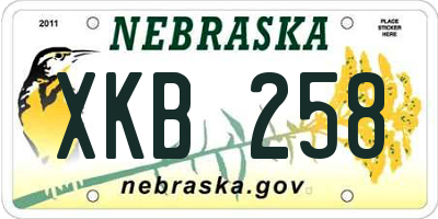 NE license plate XKB258