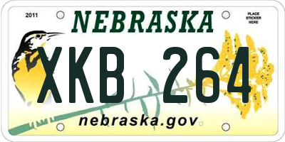 NE license plate XKB264
