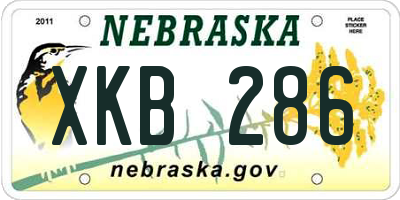 NE license plate XKB286