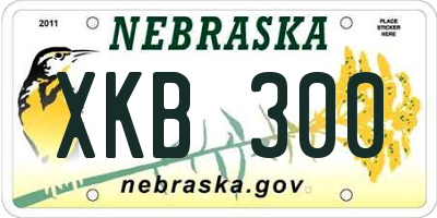 NE license plate XKB300