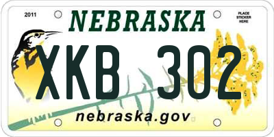 NE license plate XKB302