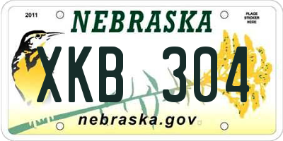 NE license plate XKB304