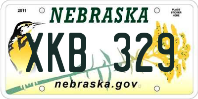 NE license plate XKB329