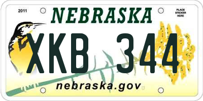 NE license plate XKB344