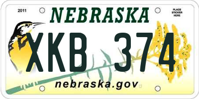 NE license plate XKB374