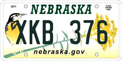 NE license plate XKB376