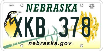NE license plate XKB378
