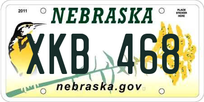 NE license plate XKB468