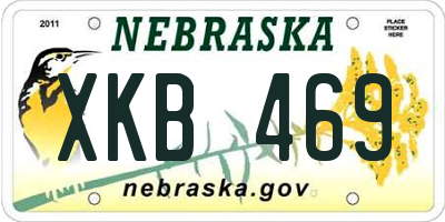 NE license plate XKB469
