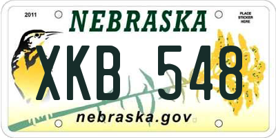 NE license plate XKB548