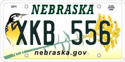NE license plate XKB556