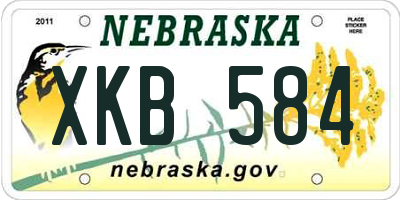 NE license plate XKB584