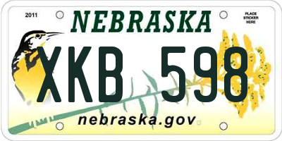 NE license plate XKB598