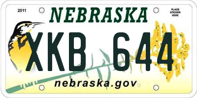 NE license plate XKB644