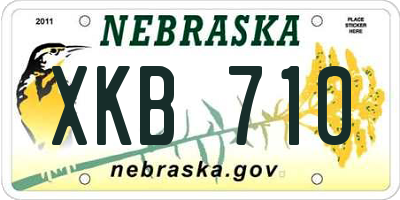 NE license plate XKB710