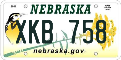 NE license plate XKB758
