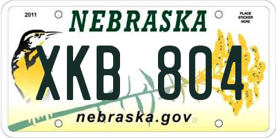 NE license plate XKB804