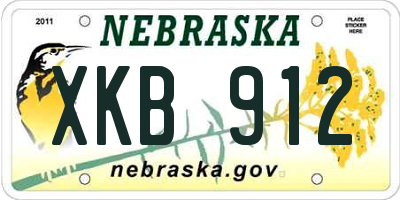 NE license plate XKB912