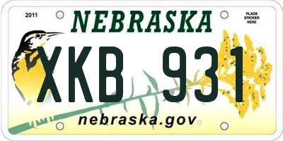 NE license plate XKB931