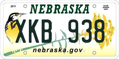 NE license plate XKB938