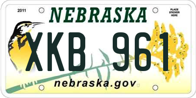 NE license plate XKB961