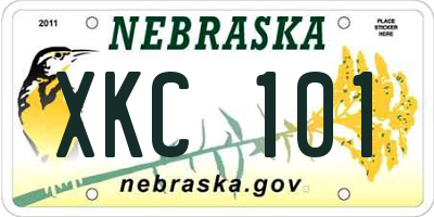 NE license plate XKC101