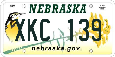 NE license plate XKC139