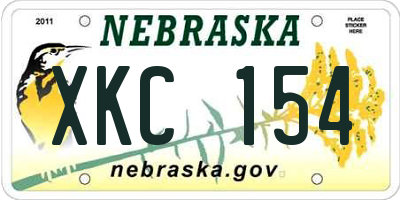 NE license plate XKC154