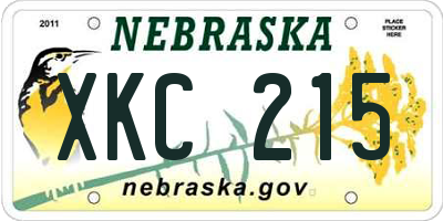 NE license plate XKC215