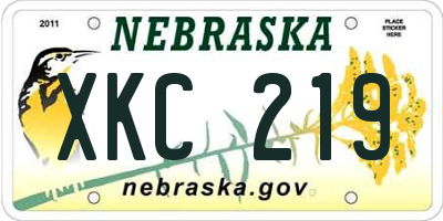 NE license plate XKC219