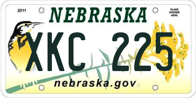 NE license plate XKC225